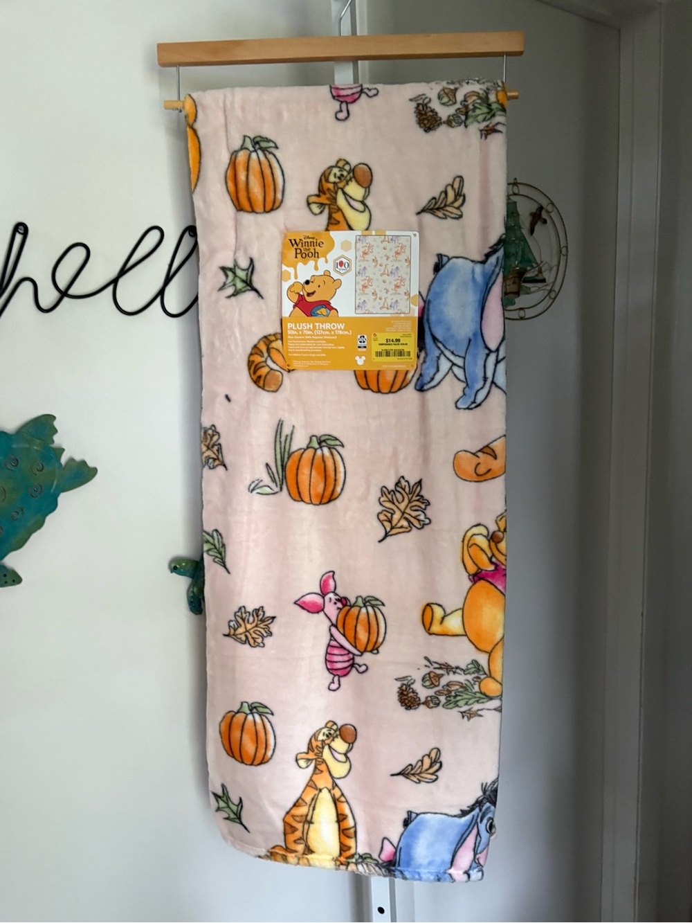 NEW Disney Winnie the Pooh Watercolor Harvest Fall Blanket 50”x70” 2026 VIRAL